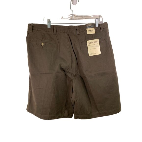 St. Johns Bay Classic Short 38 Brownstone Mens Double Pleats & Back Button Pocke - Picture 6 of 8